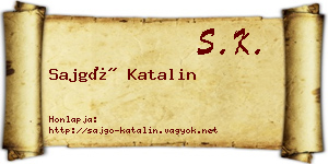 Sajgó Katalin névjegykártya