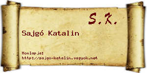 Sajgó Katalin névjegykártya